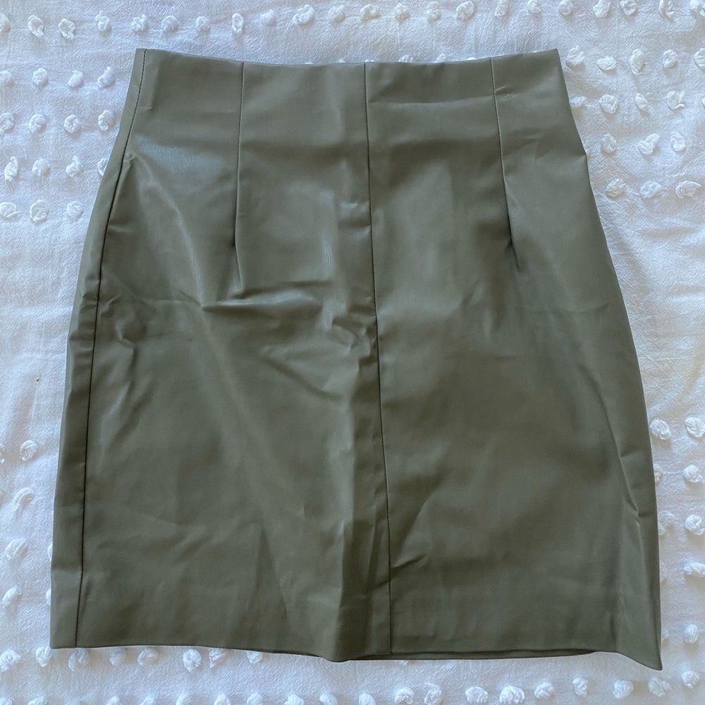 Green Leather Skirt